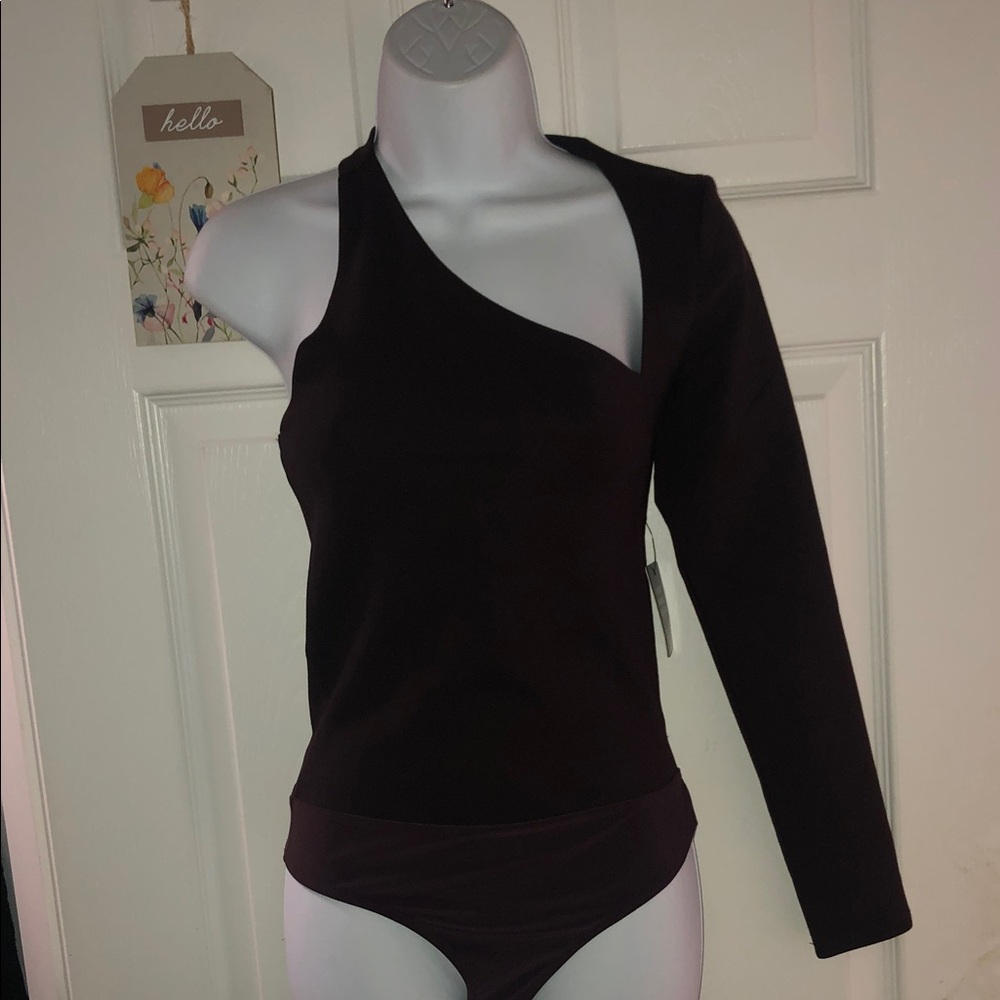 Express Asymmetrical Black Bodysuit - Picture 7 of 8